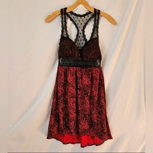 Smart Sexy Sleepwear Babydoll Chemise Women S Red Black Lace Vamp Goth